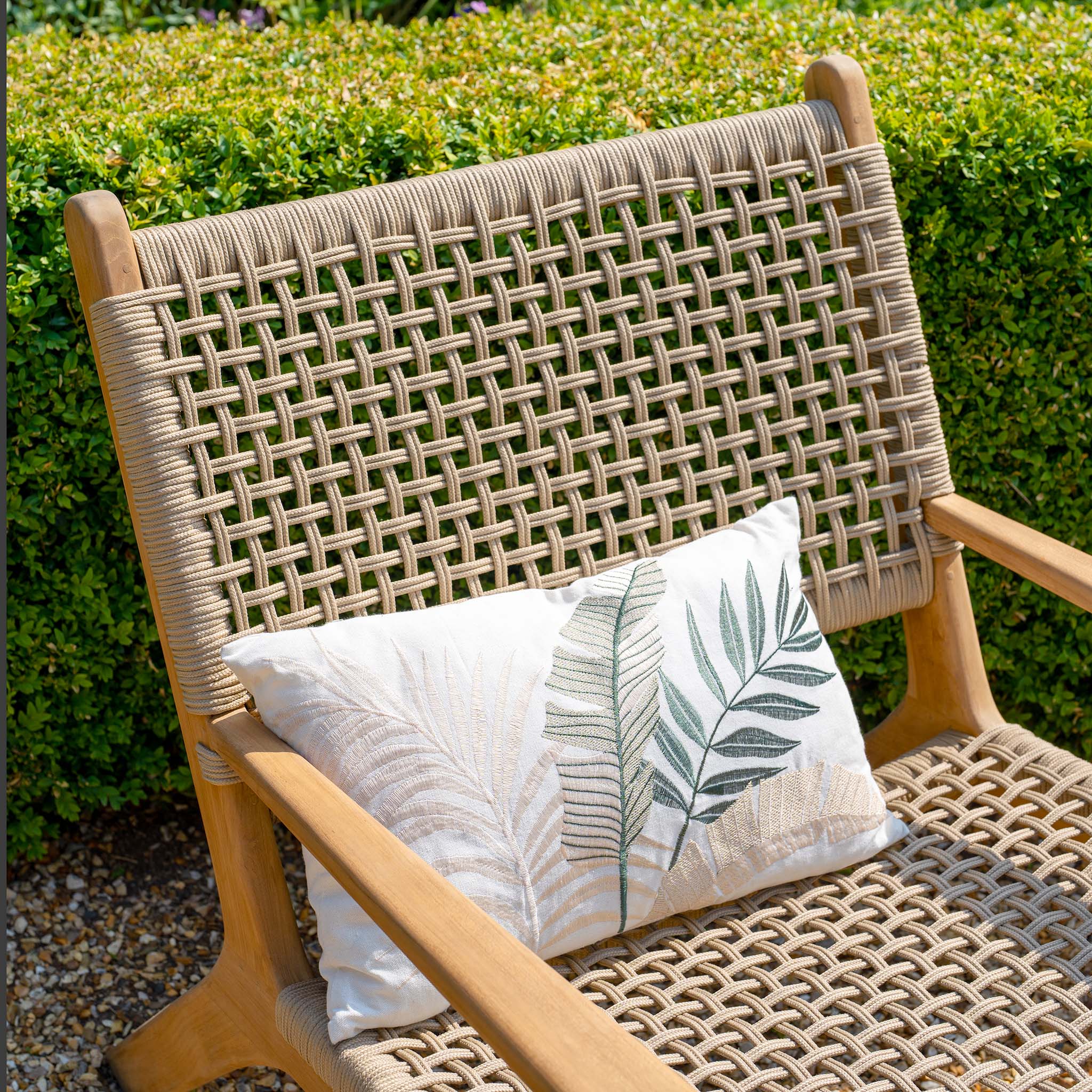 Sorrento Armchair with Ottoman in Taupe