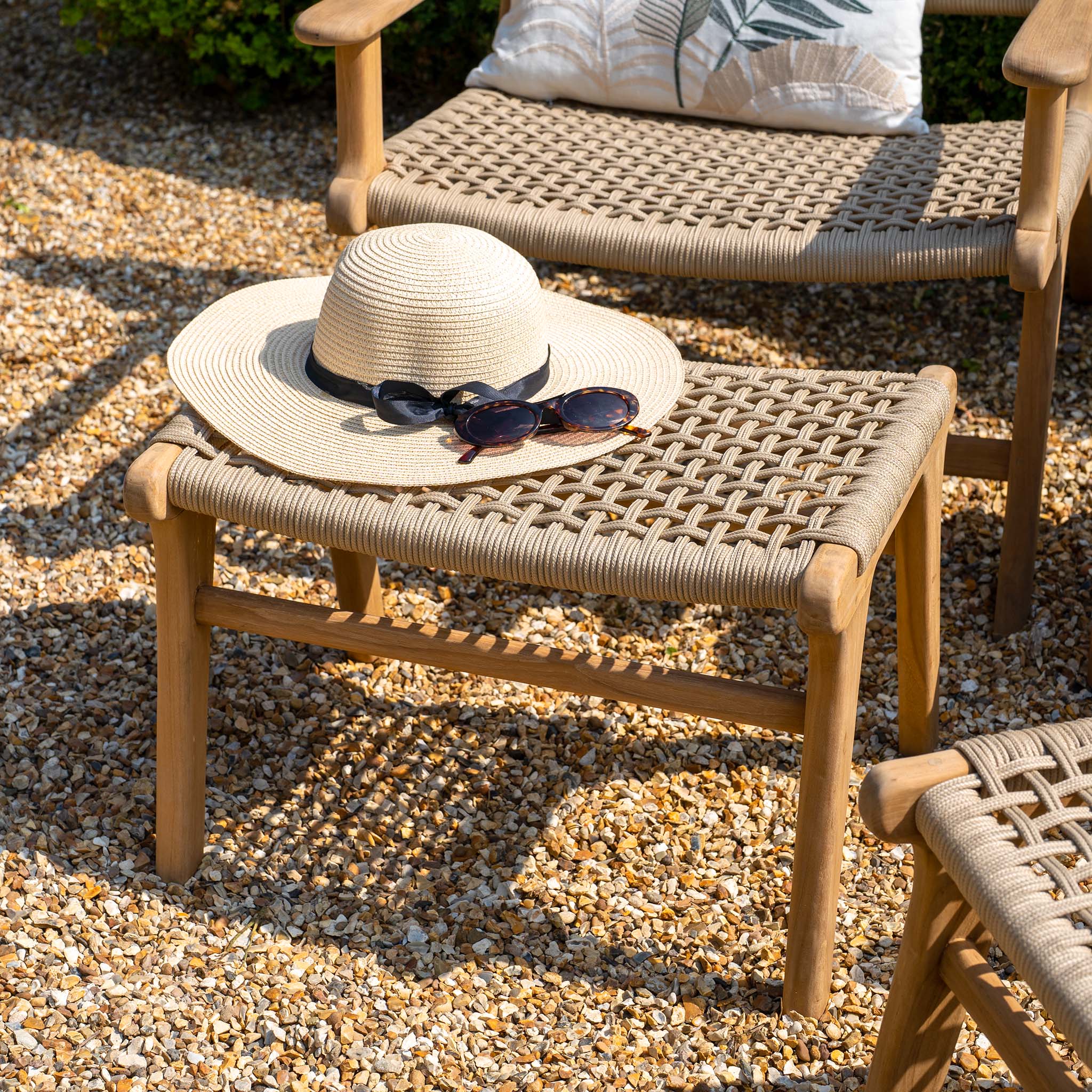 Sorrento Armchair with Ottoman in Taupe