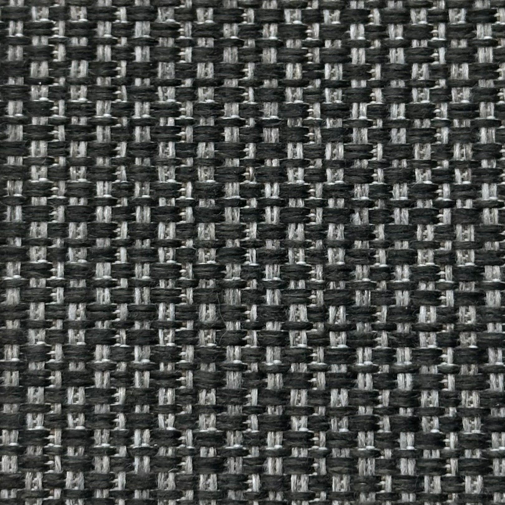 Close-up of Two-tone Charcoal, a black and gray woven fabric featuring a grid-like pattern.