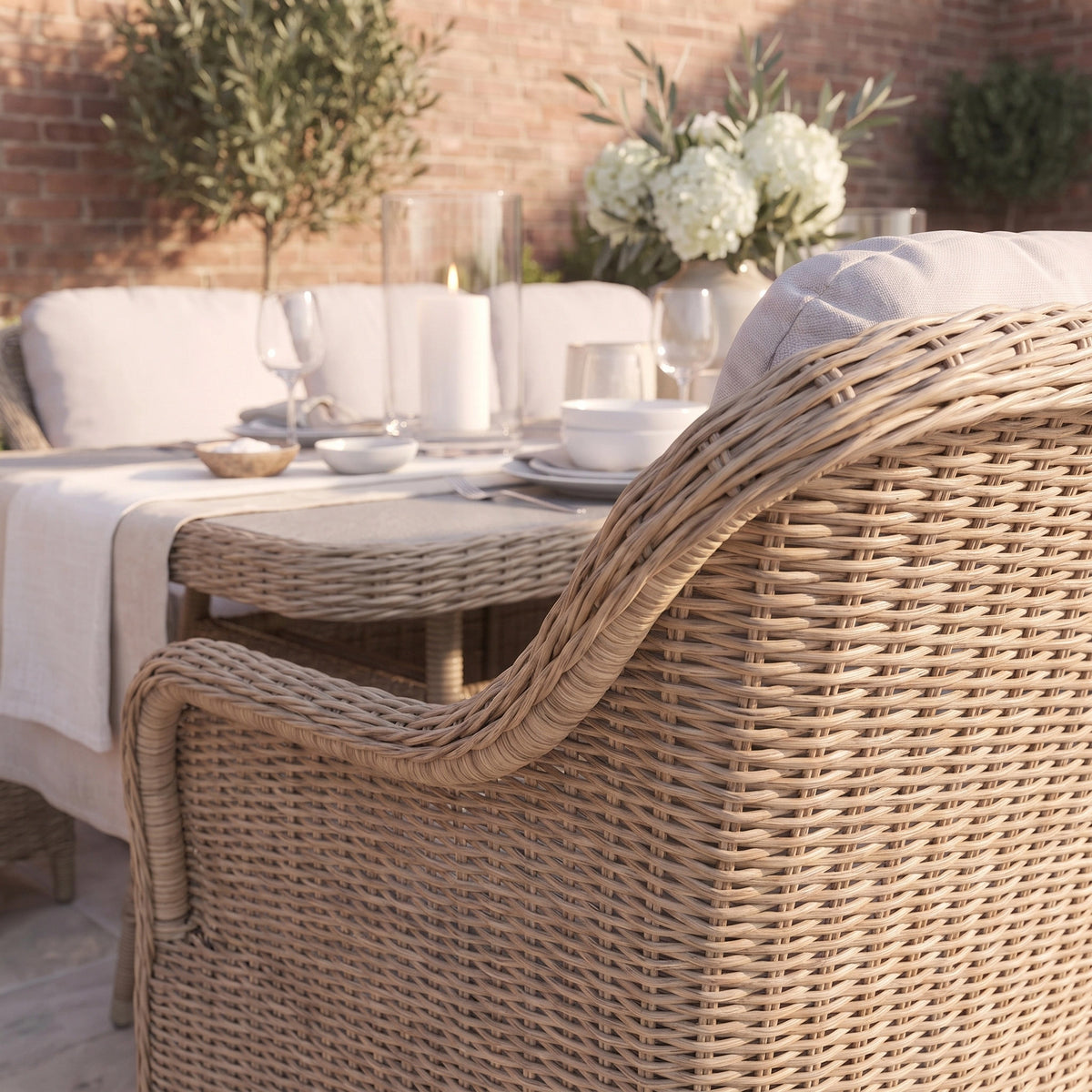 a table set up with a table and chairs