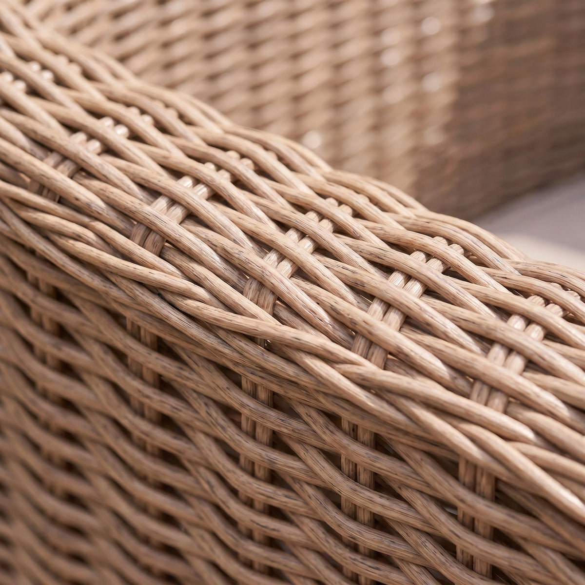 a close up of a wicker chair