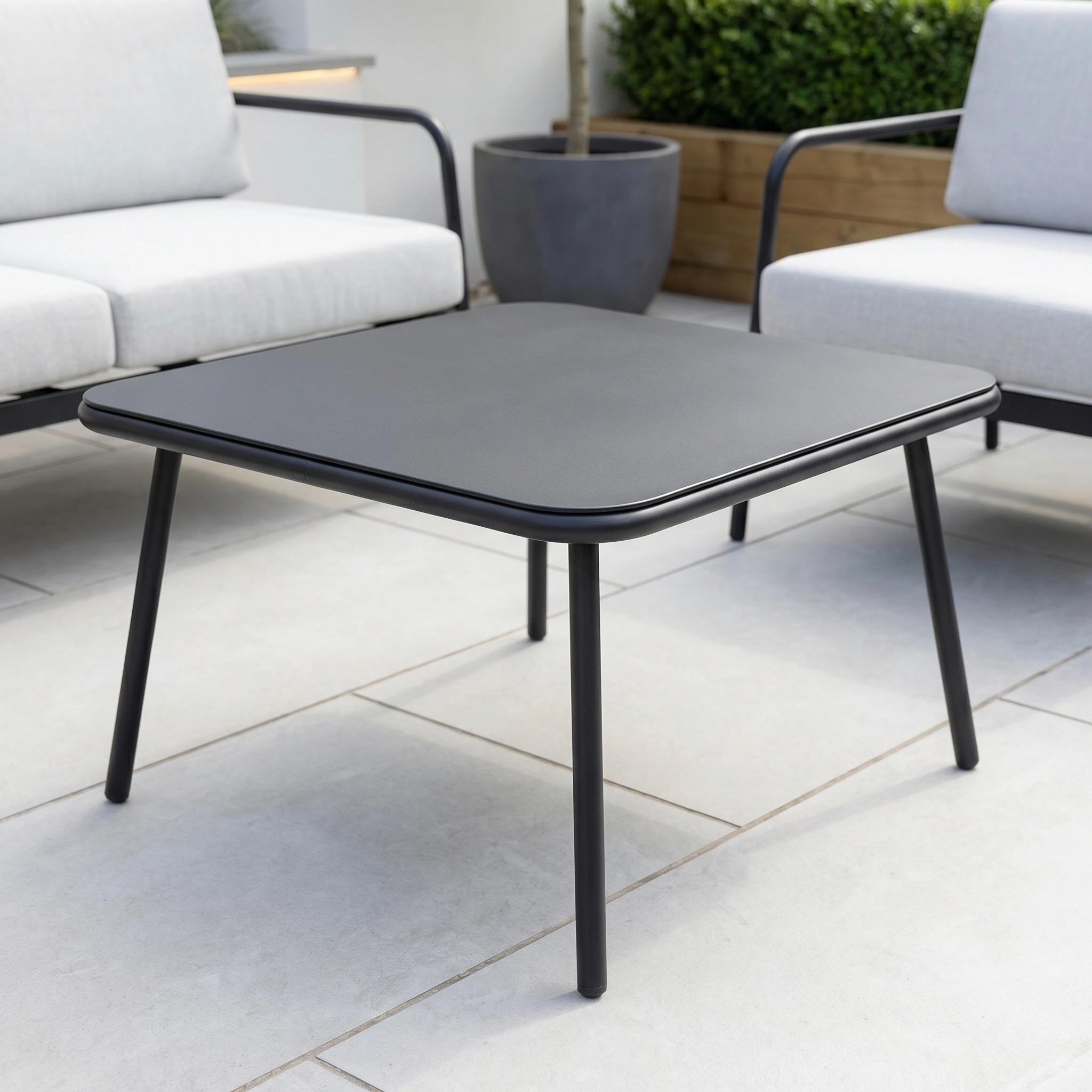 The Aspen 2 Seat Sofa with Coffee Table in Light Grey offers stylish, weather-resistant patio furniture for your outdoor space.