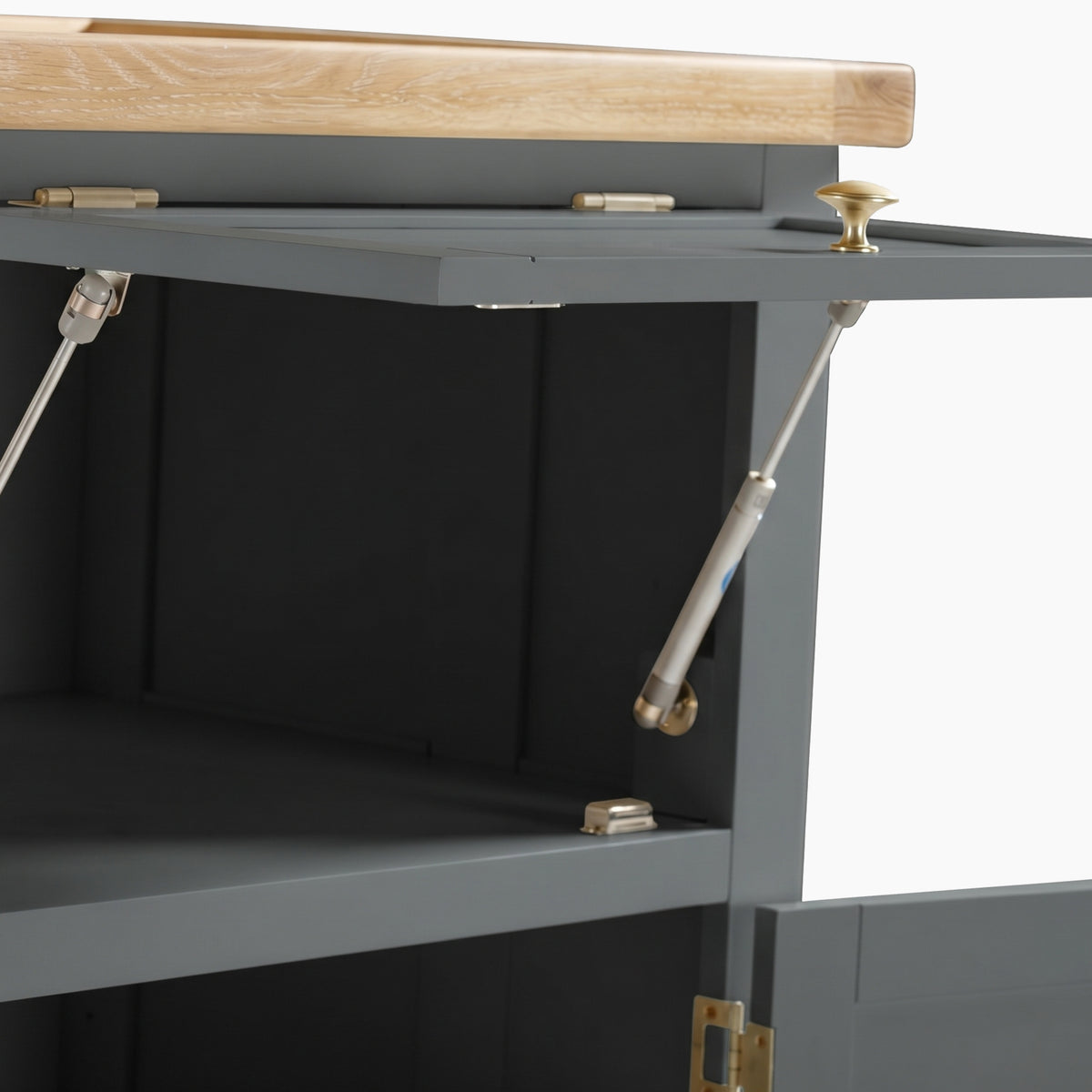 a close up of a shelf
