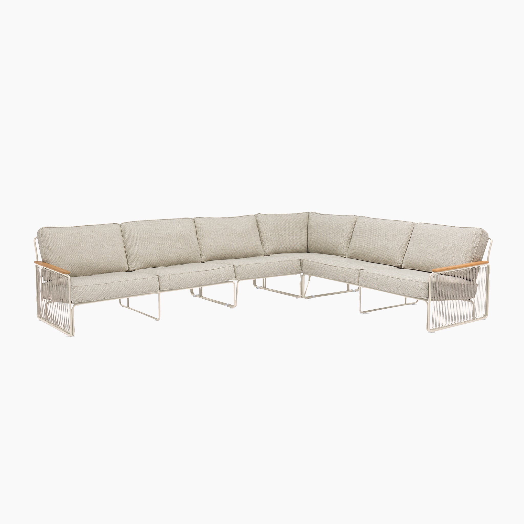 Riviera Luxury Large Outdoor Corner Group Set in Latte