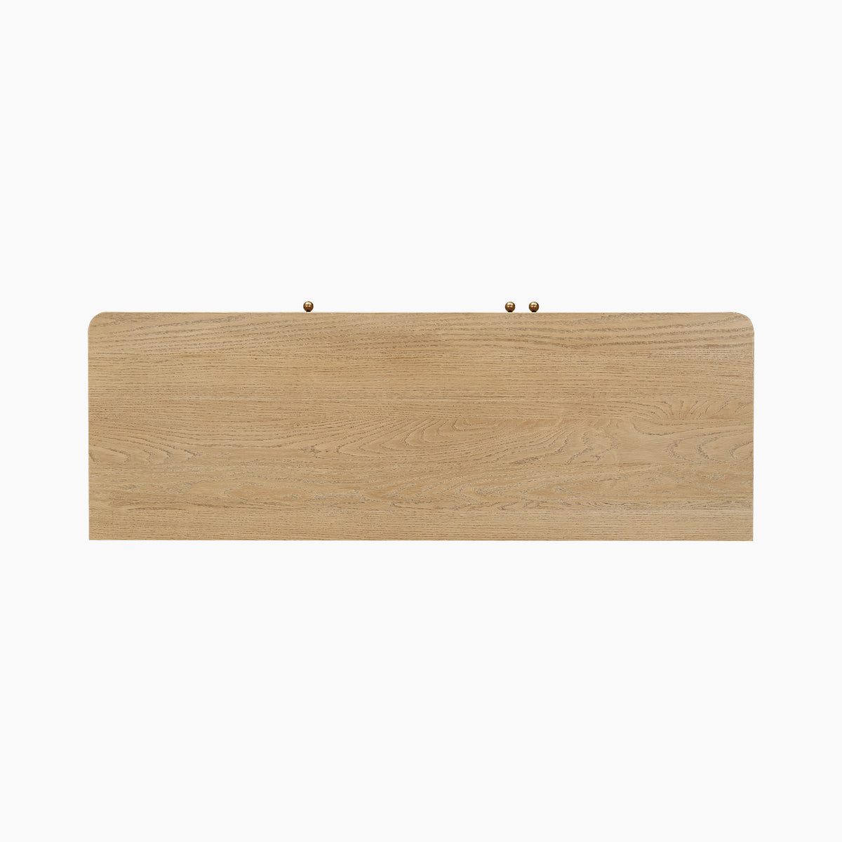 Hadley Herringbone 3 Door Sideboard in Natural, rectangular silhouette with rounded corners, light oak finish, and two visible mounting bolts on top.