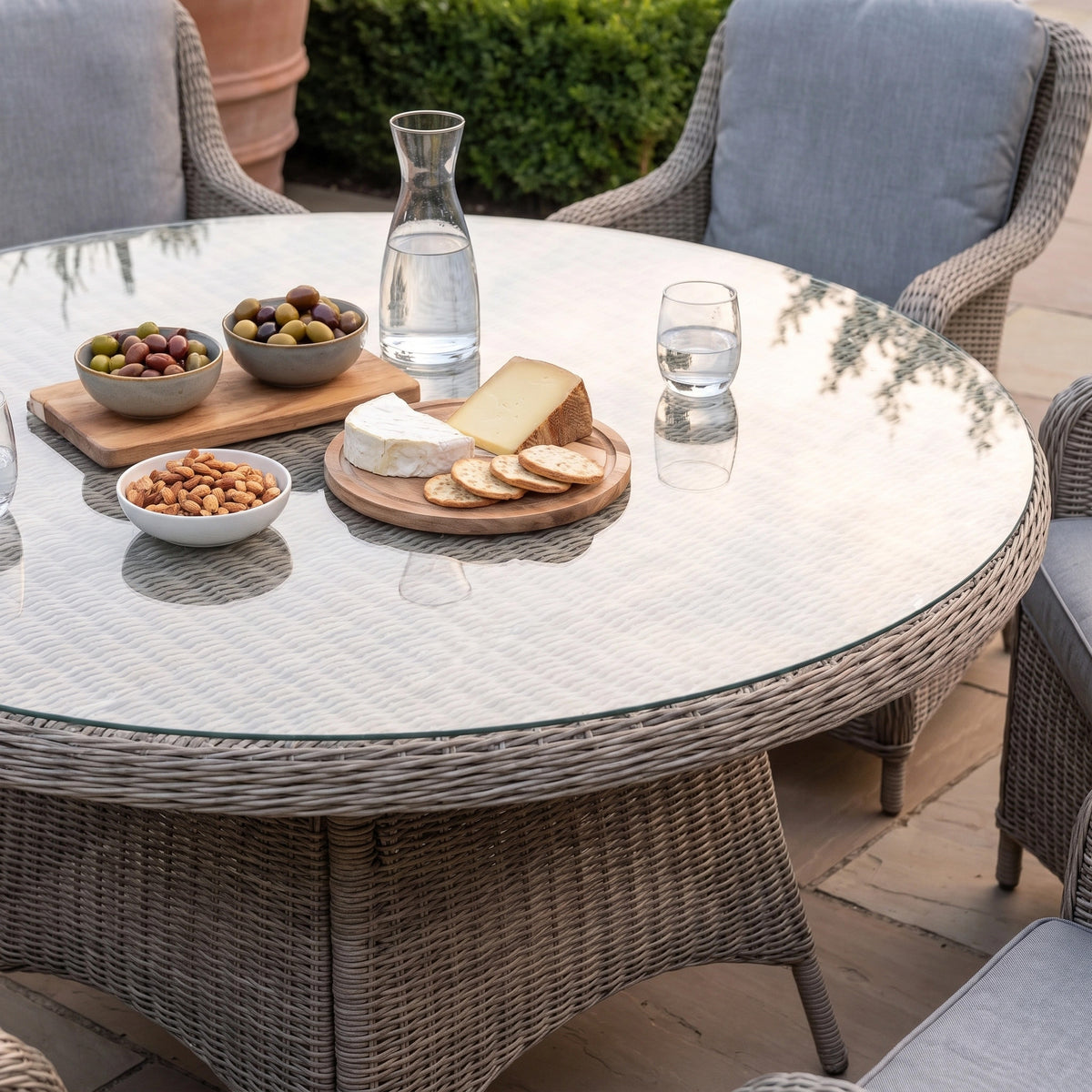 a table with food on it
