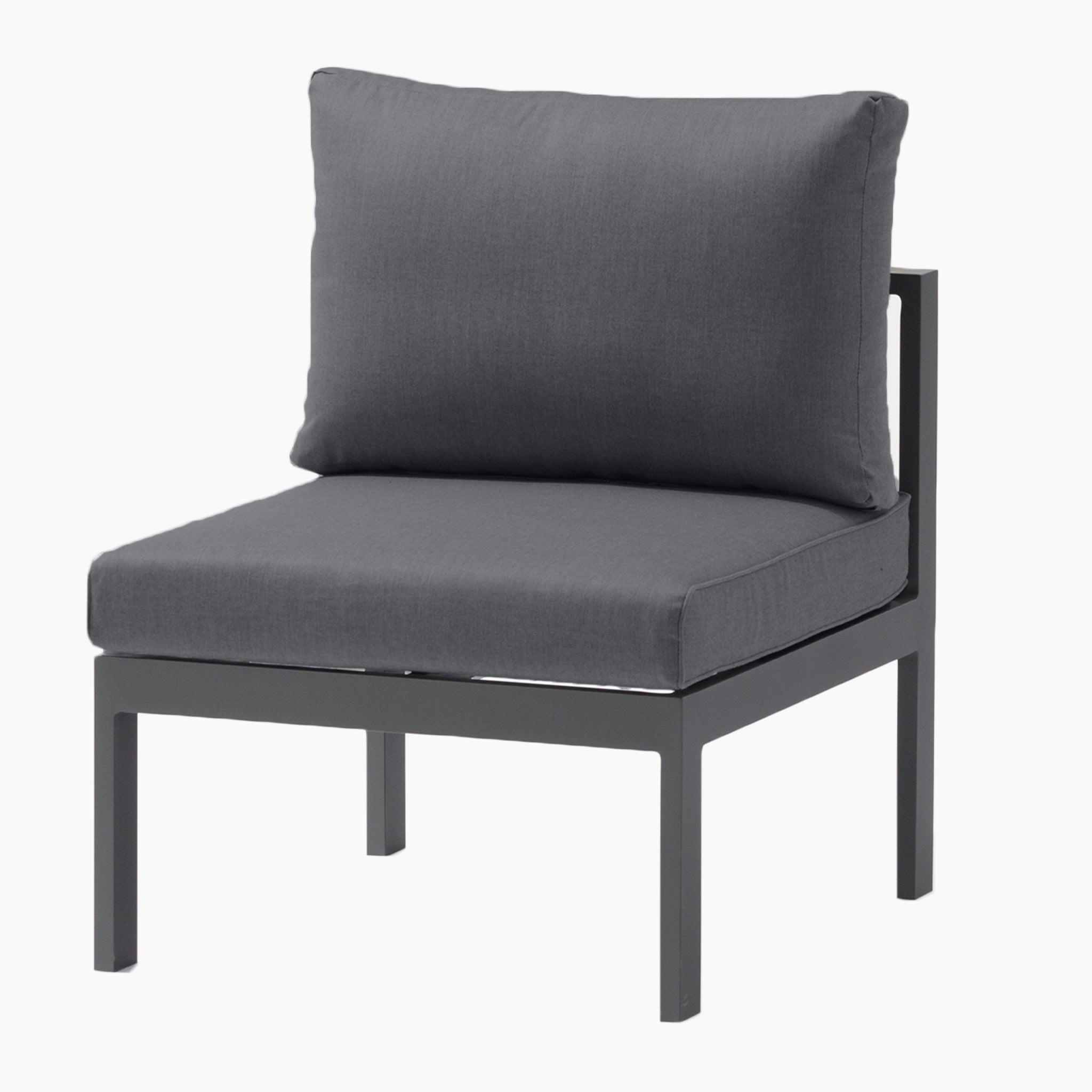Newport 2 Seat Lounge Set With Cube Side Table in Charcoal