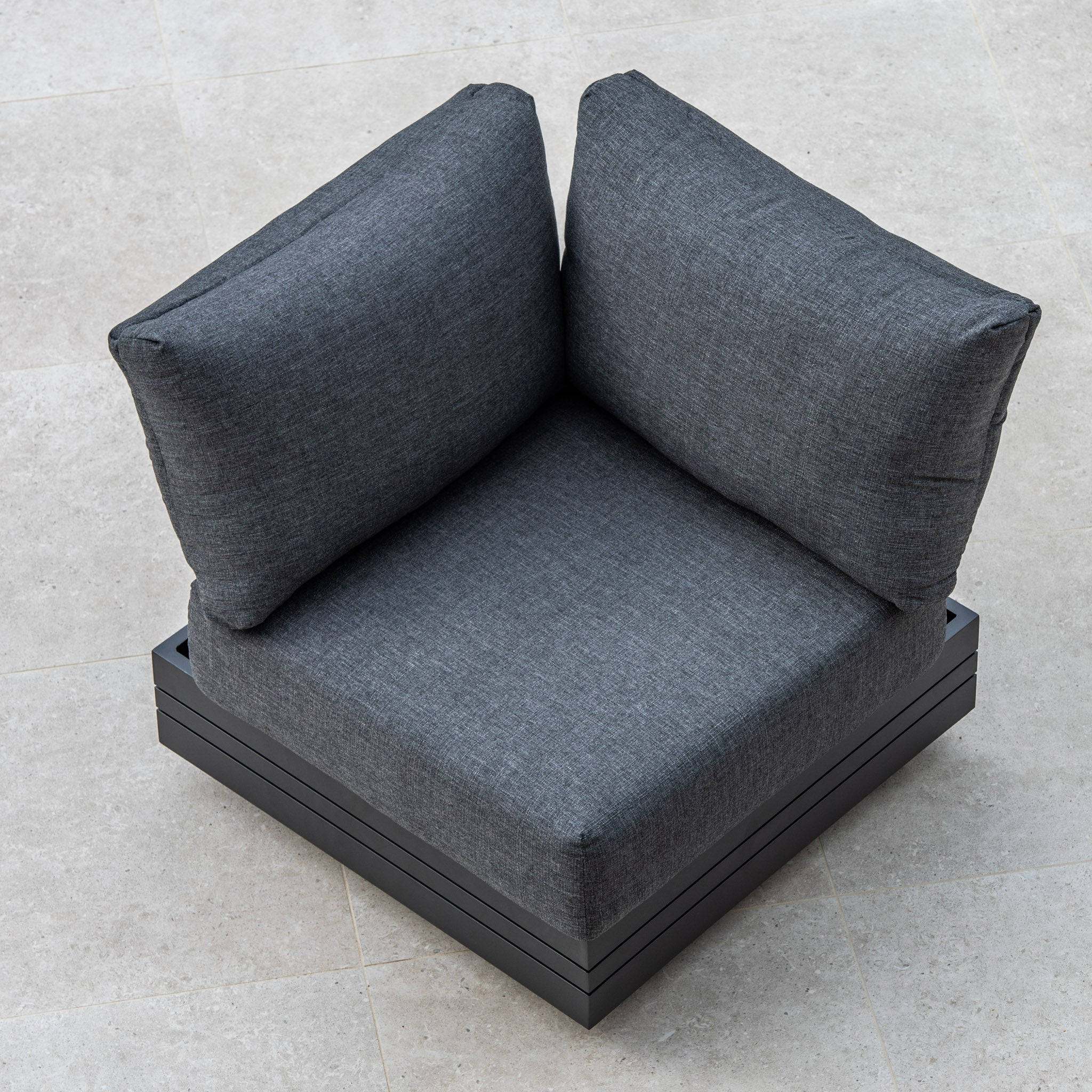 Panama Luxury Outdoor L-Shape Corner Group Set in Charcoal