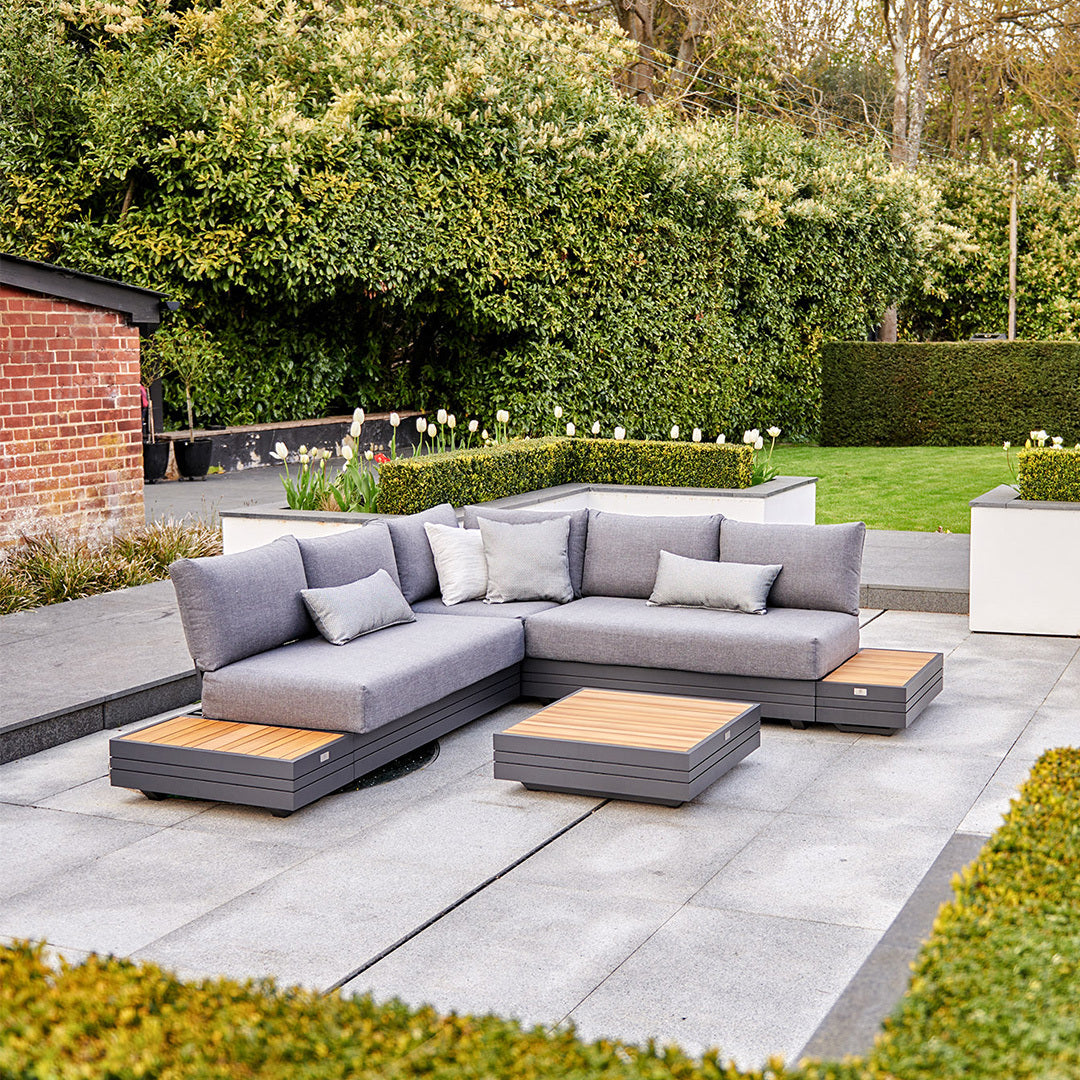 Panama Luxury Outdoor Corner Group Set in Washed Grey