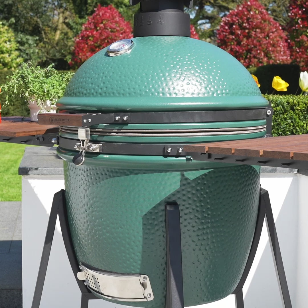 Kamado BBQ 22" Ceramic Grill in Matte Green
