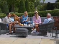 Palma U-Shape Rope Corner Dining Set with Rising Table in Grey