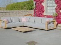 Eternity Left Hand Teak Corner Group in Light Grey