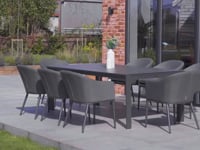 Luna 8 Seat Outdoor Fabric Extending Ceramic Dining Set in Grey