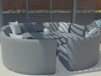 Luna Outdoor Fabric Lifestyle Suite with 4 Sofas in Grey (Ex Display)