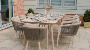 Evora 8 Seat Rectangular Dining Set in Mocha
