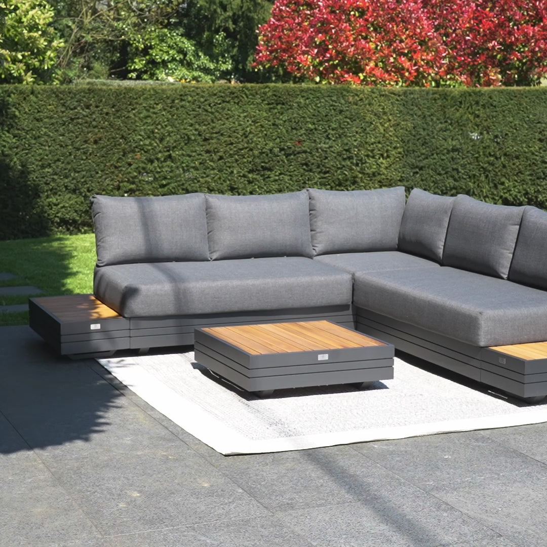 Panama Luxury Outdoor Corner Group Set in Washed Grey