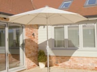 Zelos 2.5M Round Parasol with LED Lighting in Cream