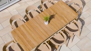 Lucca 8 Seat Dining Set with Teak Table in Natural Weave