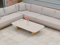 Tivoli Large Corner Set with Marble Coffee Table in Fawn