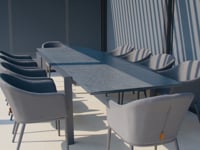 Luna 10 Seat Outdoor Fabric Extending Ceramic Dining Set in Grey
