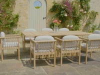 Paia 8 Seat Rectangular Dining Set in Linen (Ex Display)