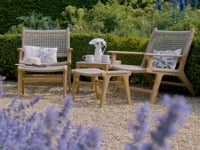 Sorrento Armchair with Ottoman in Taupe