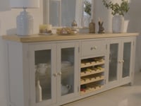 Burford Grand Sideboard with Wine Rack in Warm White
