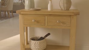 Burford 2 Drawers Console Table in Pebble Grey