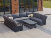Pello U-Shape Corner Sofa Set with Rectangular Coffee Table in Grey