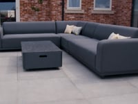 Luna Outdoor Fabric Large Corner Group Set with Coffee Table in Grey