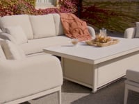Luna 3 Seat Outdoor Fabric Sofa Set with Rising Table in Fawn