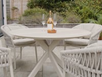Pello 4 Seat Round Dining Set with Albatross Table in Fawn