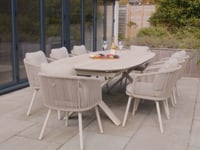 Theia 8 Seat Oval Rope Dining Set with Albatross Extending Table in Oatmeal