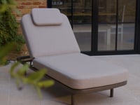 Sofia Sunlounger with Headrest and Wheels in Putty