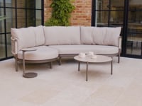 Sutera Curved Chaise Sofa Set in Putty