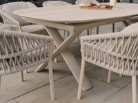 Pello 8 Seat Oval Dining Set with Albatross Extending Table in Fawn
