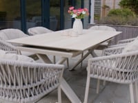 Pello 6 Seat Dining Set with Albatross Extending Table in Grey