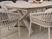 Pello 8 Seat Oval Dining Set with Albatross Extending Table in Grey