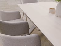 Luna 6 Seat Outdoor Fabric Dining Set with Albatross Extending Table in Grey
