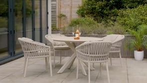 Pello 4 Seat Round Dining Set with Albatross Table in Grey