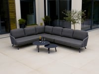 Dekota Large Corner Sofa Set in Charcoal