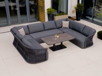 Pello U-Shape Corner Sofa Set with Altura Rising Table in Grey