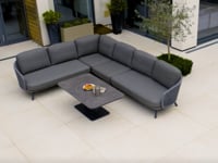 Dekota Large Corner Sofa Dining Set with Altura Rising Table in Fawn