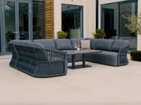 Pello U-Shape Corner Sofa Set with Altura Rising Table in Fawn