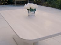 Luna Outdoor Fabric Corner Sofa Set with Altura Rising Table in Fawn