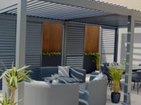 PergoSTET Pro Frame Only 3m x 6m Rectangular Pergola with LED Lighting in Grey