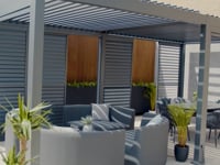 PergoSTET Pro Frame Only 3m x 3m Square Pergola with LED Lighting in Grey