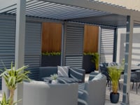 PergoSTET Pro Frame Only 3m x 4m Rectangular Pergola with LED Lighting in Grey