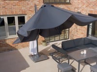 Nexus T2 Premium 3m Square Cantilever Parasol in Black with 90kg Granite Base