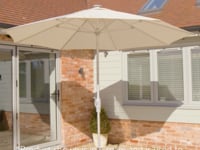 Zelos 3m Round Parasol with LED Lighting in Navy